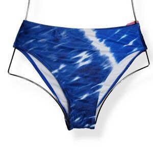Xhilaration Blue High Leg High Waist Bikini Bottom Small Juniors 0-2